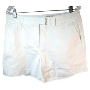 Geoffrey Beene Women's White Mid Rise Zip Front Cotton Shorts Size 10
